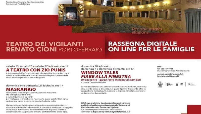 Rassegna digitale online per le famiglie del Teatro dei Vigilanti Renato Cioni dal 13 febbraio al 14 marzo 2021
