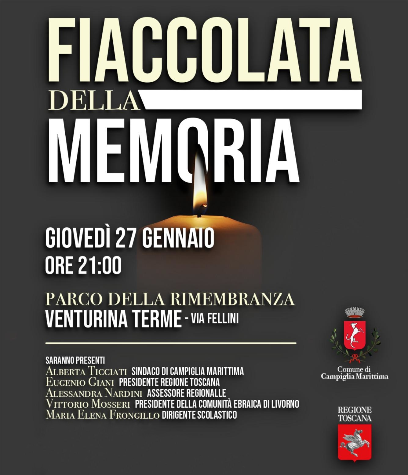 Giorno della Memoria, il presidente Giani alla fiaccolata di Venturina