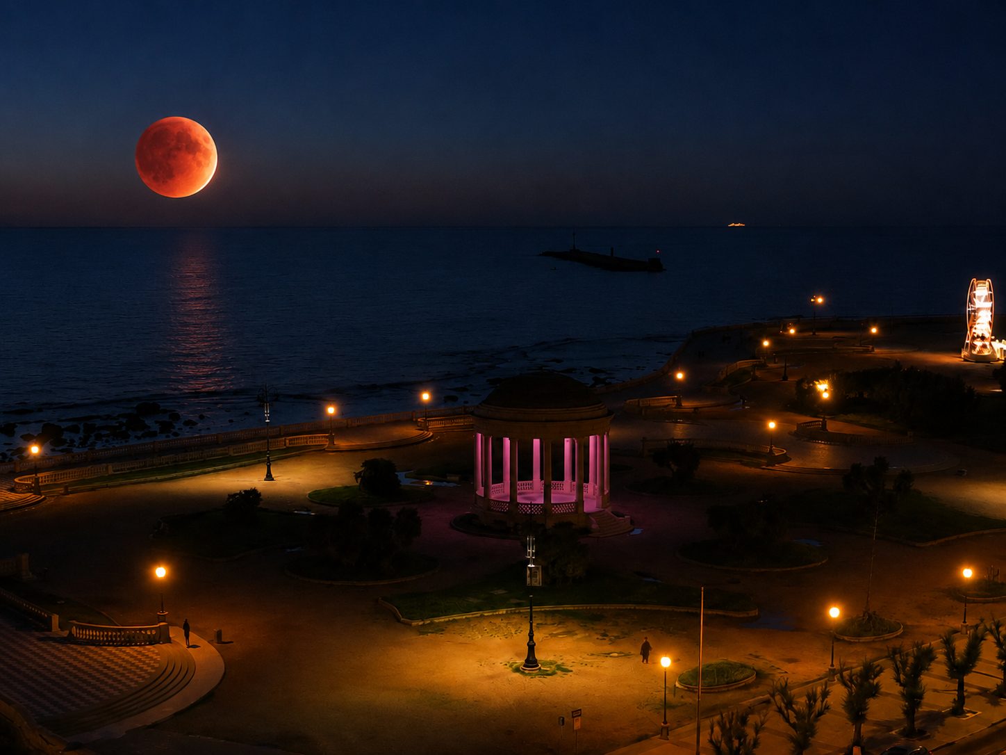 Eclissi lunare parziale visibile dalla costa di Livorno all'alba del 28 agosto 2026