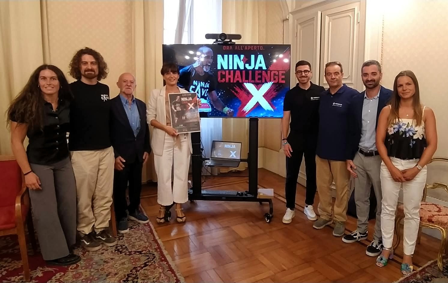 Atleti della Ninja Challenge sulla Terrazza Mascagni a Livorno