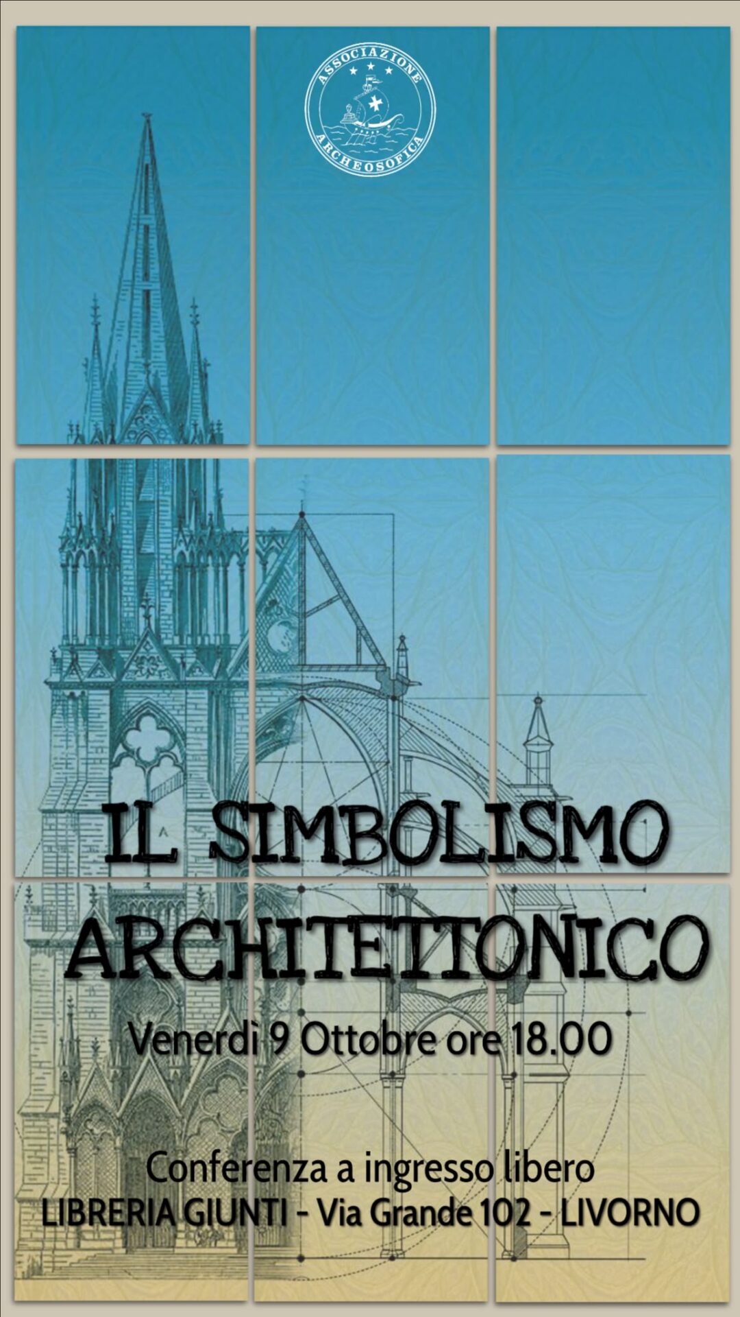 Interno della Libreria Giunti a Livorno con persone che assistono a una conferenza culturale.